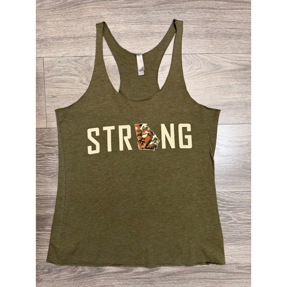 Womens Tank Top Size L Georgia Strong American Made Racerback Gym Sporty